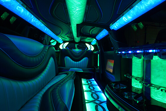 12 passenger limo interior